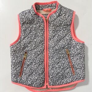 Baby GAP Floral Quilted Sherpa Vest with Coral Accents Toddler